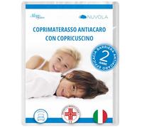 Allergosystem Set Coprimaterasso Antiacaro Singolo con Cerniera 80x190x20cm e Copriscuscino Letto 50x80cm - Dispositivo Medico Antiacaro e Anallergico MADE IN ITALY - Linea Nuvola