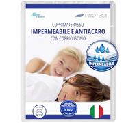 Allergosystem Set Coprimaterasso Singolo Impermeabile Antiacaro con Cerniera 80x190x20cm e Copricuscino Impermeabile Anallergico 50x80cm MADE IN ITALY - Linea Protect