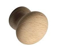 ALLES IM GRIFF Pomello per mobili Hemera, Ø 25 mm, in legno, profondità 26 mm, pomello per armadio, faggio grezzo