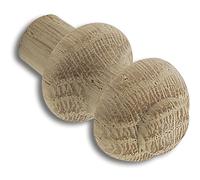 ALLES IM GRIFF Pomello per mobili in legno, diametro 18 mm, per armadio e cassetto, profondità 25 mm, pomello per porta, rovere grezzo