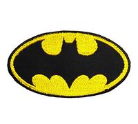 alles-meine.de GmbH 2 pezzi - Toppe termoadesive - Batman - Logo a pipistrello - 8,0 cm x 4,5 cm - Toppe in tessuto - Toppe termoadesive - Toppe per pantaloni - Bü..