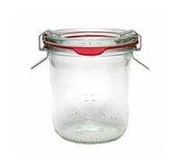 AllesAusGlas - 12 barattoli per conserve, 140 ml, con coperchio in vetro e chiusura a morsetto