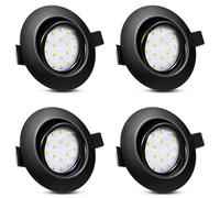 Allesgute 4 faretti LED da incasso orientabile 5 W, ultra piatto, faretti da soffitto nero, 450 lm, bianco naturale 4500 K, foro 72-80 mm, faretto da incasso per camera da letto, soggiorno, cucina