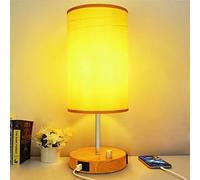 Allesgute Lampada Da Comodino 45cm Dimmerabile Con Porta Di Ricarica USB C, Lampada Da Tavolo Con Paralume, Controllo A Manopola Per 0-800 LM (Incl. Lampadina LED 8W E27)