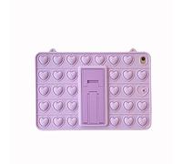 Alleviare lo stress, silicone Rainbow Pop Bubble Push Bubble Fidget Toy Silicone Tablet Caso per iPad Air Mini 4 5 Pro 10.5 "11" 9.7" Bambini Pop It Soft Cover (2017 iPad 9.7", Viola)