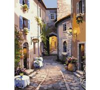 Alley Dipingere con i Numeri per Adulti, Città Kit di Pittura a Olio su Tela Fai-da-Te per Bambini con Pennelli Pittura a Pigmento Acrilico, Regalo per Decorazioni per la Casa 30x40cm