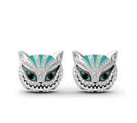 ALLFORYOU Orecchini Cheshire Rhinestone Cat Stud Orecchino Alice Wonderland Punk Gioielli Cartoon Animal Orecchini Qui Regalo delle Donne
