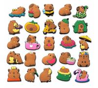 ALLGAYER 25 ciondoli a forma di Capybara, decorazione per scarpe, in PVC marrone, a forma di animale, per zoccoli, scarpe, sandali, accessori durevoli per bambini, adolescenti, adulti, estate
