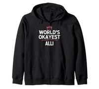 ALLI World's Okayest ALLI Funny Personalized Custom ALLI Felpa con Cappuccio
