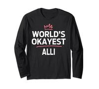 ALLI World's Okayest ALLI Funny Personalized Custom ALLI Maglia a Manica