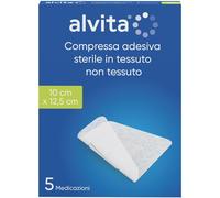 Alliance Healthcare GARZA COMPRESSA ADESIVA ALVITA TNT 10X12,5CM 5 PEZZI