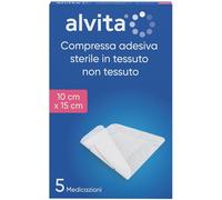 Alliance Healthcare GARZA COMPRESSA ADESIVA ALVITA TNT 10X15CM 5 PEZZI