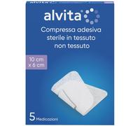 Alliance Healthcare GARZA COMPRESSA ADESIVA ALVITA TNT 10X6CM 5 PEZZI