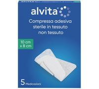 Alliance Healthcare GARZA COMPRESSA ADESIVA ALVITA TNT 10X8CM 5 PEZZI