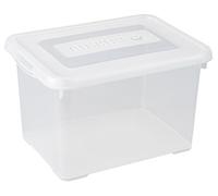 Allibert 227899 Scatola con Coperchio a Click, Trasparente, in plastica, Plastica, Trasparente, 39 x 25 x 25 cm