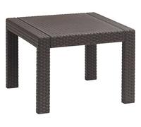 Allibert by Keter Victoria, Tavolo da Giardino, Quadrato, in plastica, Effetto Rattan, 59 x 59 x 43 cm, Colore Marrone