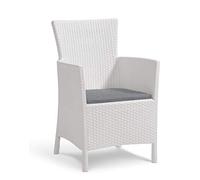 Allibert Iowa Poltrona Dining, Bianco/Grigio Freddo