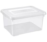 Allibert Scatola Contenitore Click con Coperchio, 15 l, Colore: Blu/Trasparente
