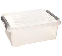 Allibert, Scatola portaoggetti con Coperchio “Handy Plus”, Trasparente/Argento, 12 Litri