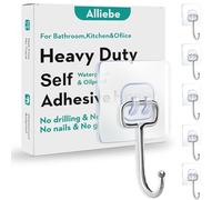 Alliebe Ganci per appendere,10 Pack Hold 44lb (Max),Grandi Gancis per appendere Heavy Duty,Impermeabile Gancis Adesivi Da Parete,Camere da letto,Soggiorno,Cucine