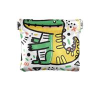 Alligator Cute Doodles Squeeze Coin Purse Pouch Change Holder PU Leather Mini Wallet Coin Pocket per donne ragazze uomini