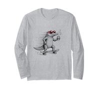 Alligator Funny Skateboarder con Occhiali da Sole e caffè Maglia a Manica