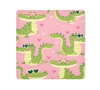 Alligator - Panno adesivo per fotocamera, motivo coccodrilli, cuori, occhiali, rosa, quadrati, magici, autoadesivi, per obiettivi, protezione antigraffio per obiettivi, borsa per il trucco, 35,1 x
