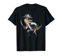 Alligator Pirate Halloween Uomo Donna Bambini Pirata Divertente Maglietta