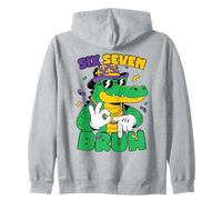 Alligatore Mardi Gras Six Seven Bruh Funny Gator 67 Meme Felpa con Cappuccio