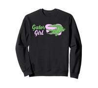Alligatore Ragazza Floreale Rettile Southern Swamp Vibe Felpa