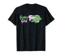 Alligatore Ragazza Floreale Rettile Southern Swamp Vibe Maglietta