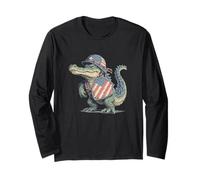Alligatore USA in Cerca Militare per i Fan degli alligatori patriottici Maglia a Manica
