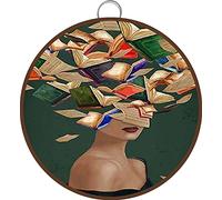 Allijune Poster da parete in tela con scritta in inglese "Reading Book A Well Read Woman is A Dangerous Creature", regalo per amanti del libro, cartello in metallo, 15,2 x 15,2 cm