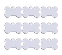 All'ingrosso 100Pcs Pet Blank ID Tag Bone Dog ID Tag Inciso Personalizzato Pet Tag Targhette Pet Collar Ossa Pet Name Number Tag Pet Collar Accessori,Argento,51X36X1mm