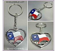 All'Ingrosso Lotto i Love Texas Bandiera Portachiavi Souvenir Regalo 12
