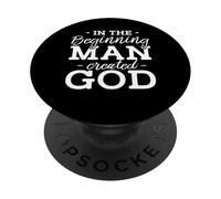 all'inizio l'uomo ha creato dio Design per un uomo religioso PopSockets PopGrip Adesivo
