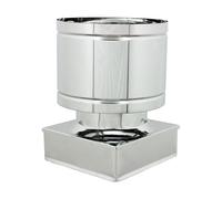 ALLINOX Comignolo Antivento Base Quadra Acciaio INOX AISI 304 Terminale A Botte Antipioggia Per Camino (45x45)