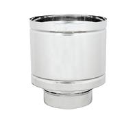 ALLINOX Comignolo Antivento Terminale A Botte Antipioggia Acciaio INOX 304 Per Camino Base Tonda (DN 80)