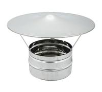 ALLINOX Comignolo Cinese Antivento Terminale Canna Fumaria Acciaio INOX Cappello Uscita Fumi Antipioggia Base Tonda Per Stufa o Camino (DN 400)