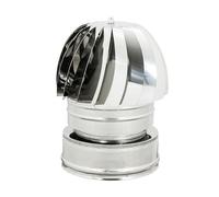 ALLINOX Comignolo Eolico Antipioggia In Acciaio INOX Coibentato Terminale Girevole Canna Fumaria Doppia Parete Per Camino Con Base Tonda Stufa a Legna o Pellet (DN 250/300)