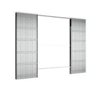 ALLINOX Controtelaio Per Porte Scorrevoli ANTA DOPPIA In Acciaio ZINCATO Per Intonaco Sistema Porta a Scomparsa 2 ANTE Telaio Salvaspazio H.210 Cm Muratura Da Interno MADE IN ITALY (600-600x105)