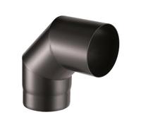 ALLINOX Curva Chiusa 90° Acciaio Nero 2 mm Stufa A Legna Gomito Per Canna Fumaria (DN 180)