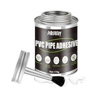 AllisWay Colla per PVC, 170 g Colla per Plastica, colla per Assemblare Tubi per Collegamento Tubi, Include Pennello, Tubo di Scarico, Tubo di Plastica, Guarnizione Impermeabile, Forte Legame