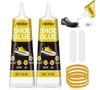 Allisway Colla per Scarpe Professionale, Colla Suola Scarpe, Mastice per Scarpe, Trasparente e Impermeabile, Adatto per Riparare Scarpe da Ginnastica Stivali e Sandali Usurati, 50 ml*2