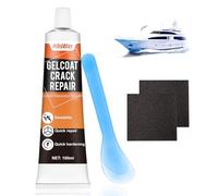 AllisWay Gelcoat Nautica, Kit Vetroresina, Riparazione del Gelcoat per Barche, Ripara Rapidamente Crepe, Fori e Graffi sullo Scafo, può Essere Carteggiato Dopo L'indurimento, 100 ml