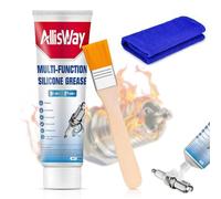 AllisWay Grasso Al Silicone, Grasso per Candele Grasso per Cuscinetti Grasso Siliconico Isolamento, Impermeabile, Buona Tenuta con Pennello per Automobili, Grasso per Candele, Candelette 50g