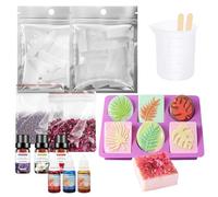 AllisWay Kit Sapone Fai Da Te, Kit Fai Da Te Creativo Adulti, Contiene Base per Sapone, Essenza di Colore, Olio Profumato, Muffa, ecc., Può Essere Regalato