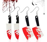 AllisWay Orecchini di Halloween, Gioielli Halloween, Orecchini Halloween, Orecchini a Forma di Coltello Insanguinato, Adatto per Giochi di Ruolo di Halloween, Feste a Tema, ecc., 2 Paia