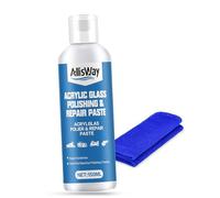 Allisway Pasta Abrasiva per Plastica, Rimuovi Graffi Plastica, Lucida Fari Auto, Rimuovono I Micrograffi Sulla Superficie Acrilica e Ne Migliorano la Lucentezza, Particelle Abrasive Ultrafini, 150 ml