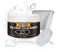 Allisway Pulizia Argento, Pulisci Argento Gioielli, Pulitore Gioielli, Silver Clean Bagno Con Cesto per Immersione, Adatto per Collane, Anelli, Bracciali, oro puro e Platino, 200 ml